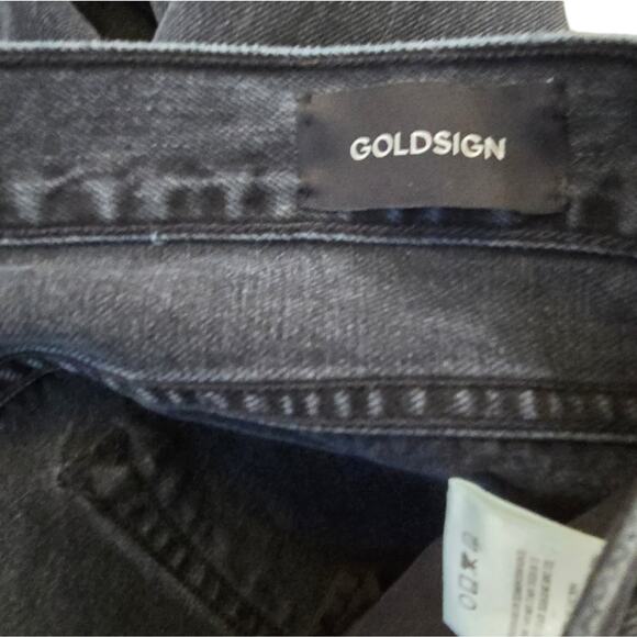 Goldsign Martin Ultra High Rise Denim Straight Leg Jeans Studio Black Sz 32‎ New - Picture 5 of 14